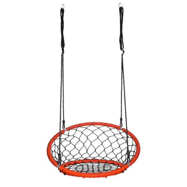 Swinging Monkey Products Web Chair Swing, Black/Red - Tree Swing, Outdoor Play Equipment, Quick and Easy Assembly and Installation