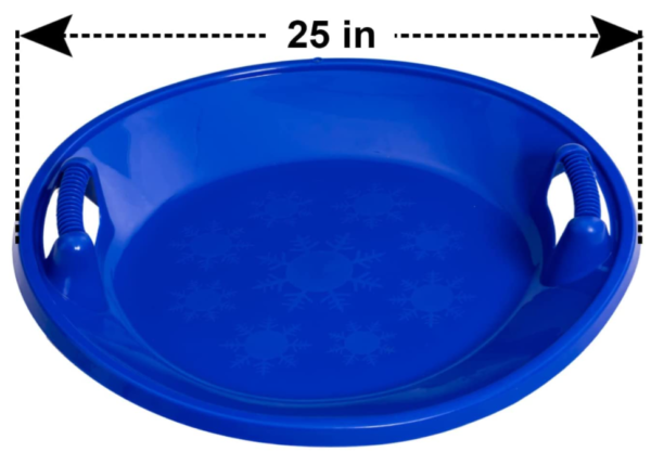 JOYIN 25” Snow Sled Disc, 2 Pack Heavy Duty Durable Plastic Round Sled - Image 2