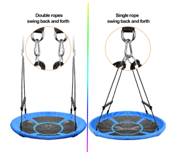 Treeswin Saucer Tree Swing 46 Inch, 800 lb Weight Capacity Outdoor Flying Swing with Tree Strap, Textliene Fabric Waterproof Durable Steel Frame and Carabiner for Playground and Backyard - Image 2
