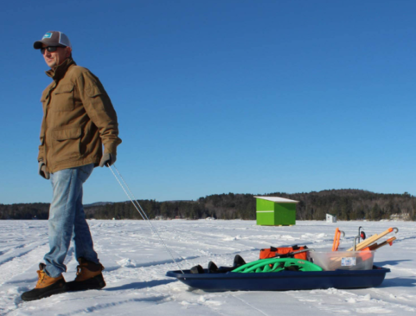 plastic sled for ice fishing