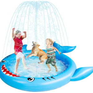 backyard shark splash pad